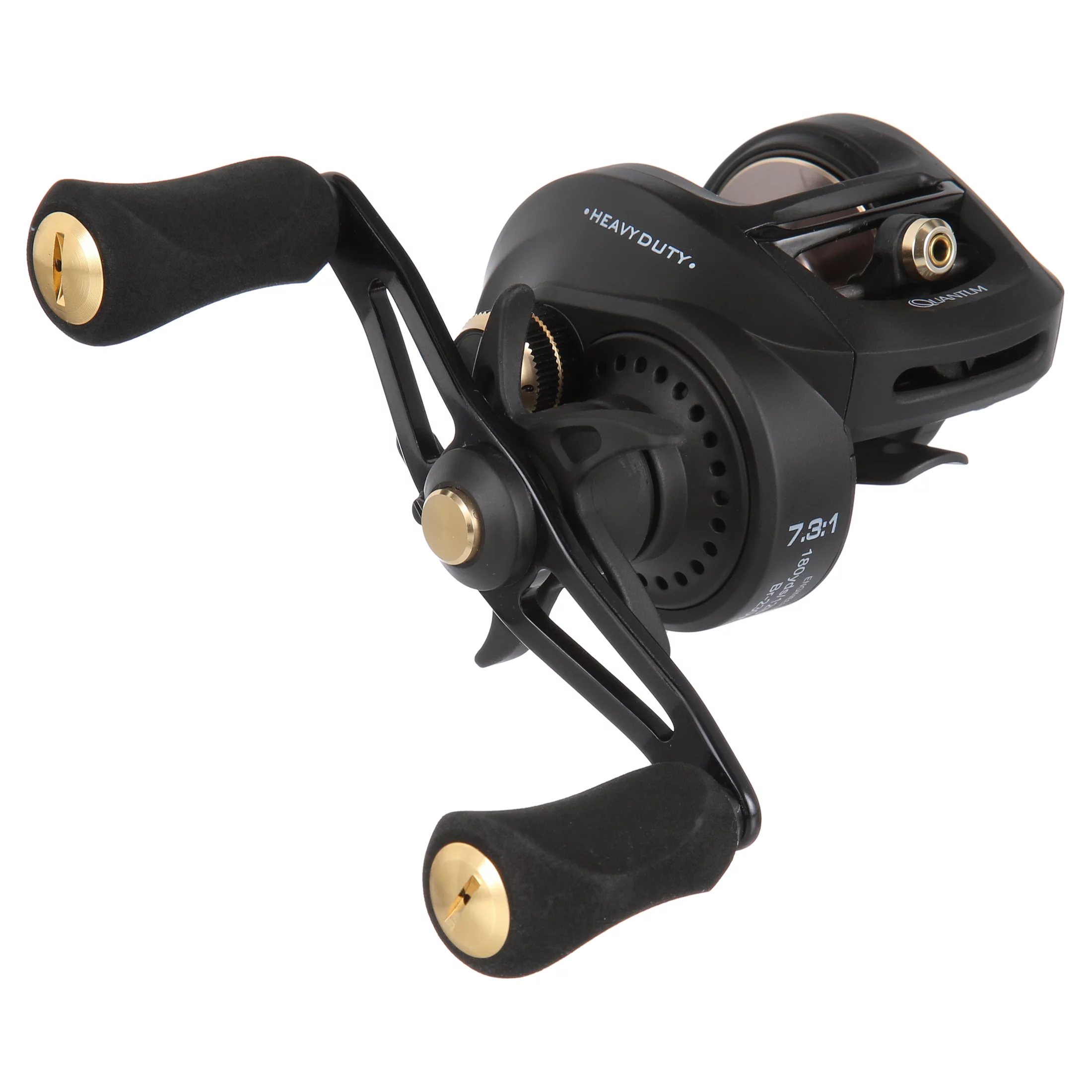 Quantum Smoke HD Baitcast Fishing Reel, Size 200 Reel, Right-Hand Retrieve, Continuous Anti-Reverse Clutch, Large EVA Handle Knobs, 7.3:1 Gear Ratio, Black - Cheap Fitting