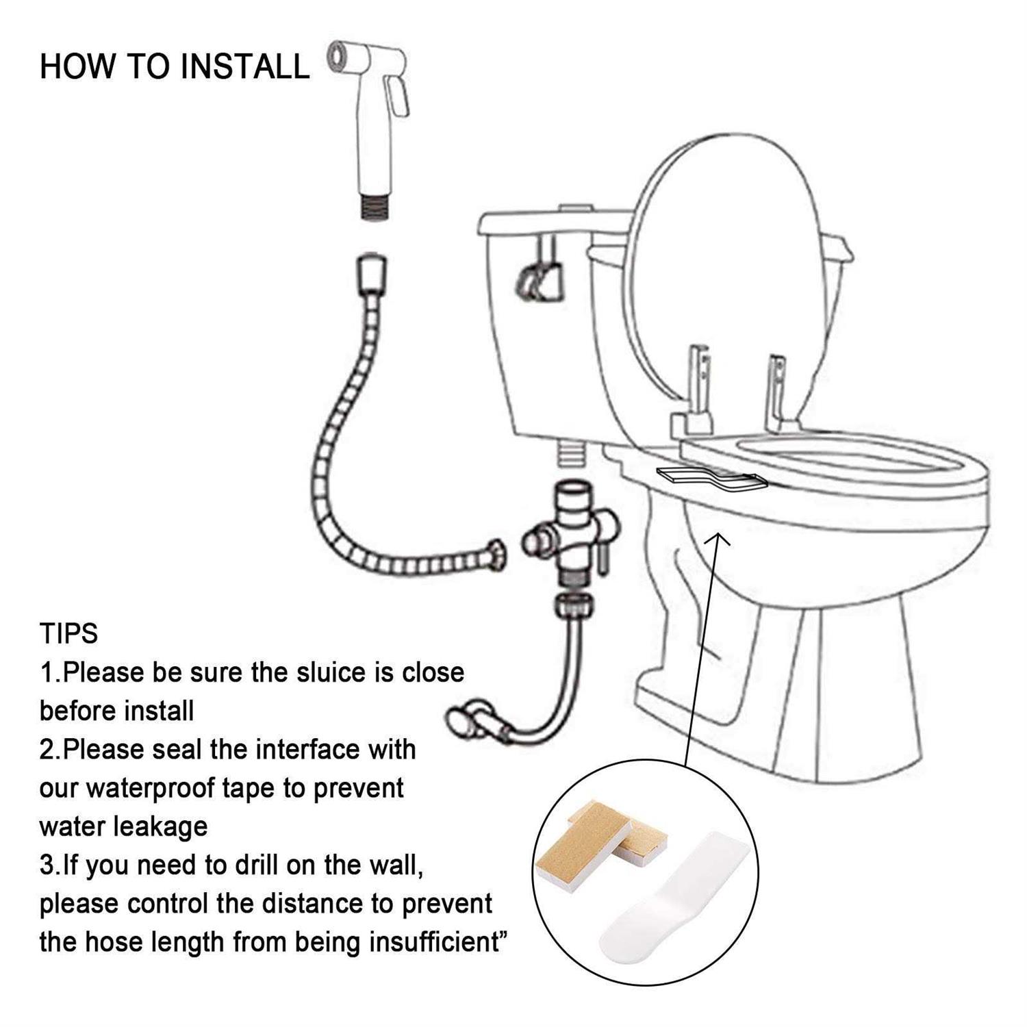 Seneryla Bidet Sprayer for Toilet Hand held Stainless Steel Toilet Bidet Sprayer Kit with Hose - Cheap Fitting