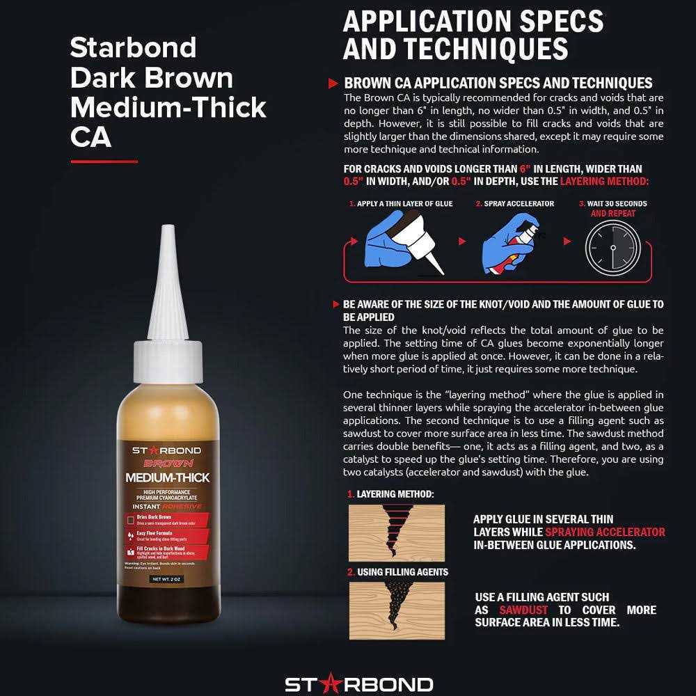 Starbond Brown Medium-Thick CA Glue - Cheap Fitting