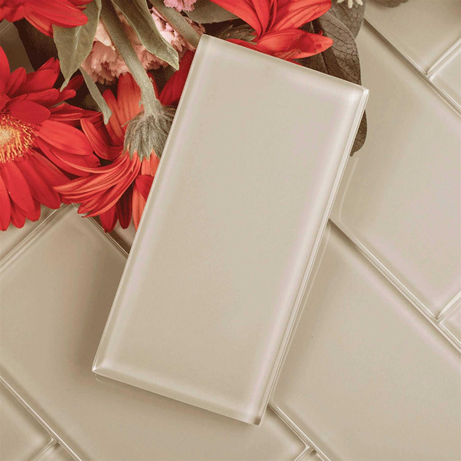 Giorbello 6 in. x 12 in. x 8mm Glass Subway Tile Sample - Cheap Fitting