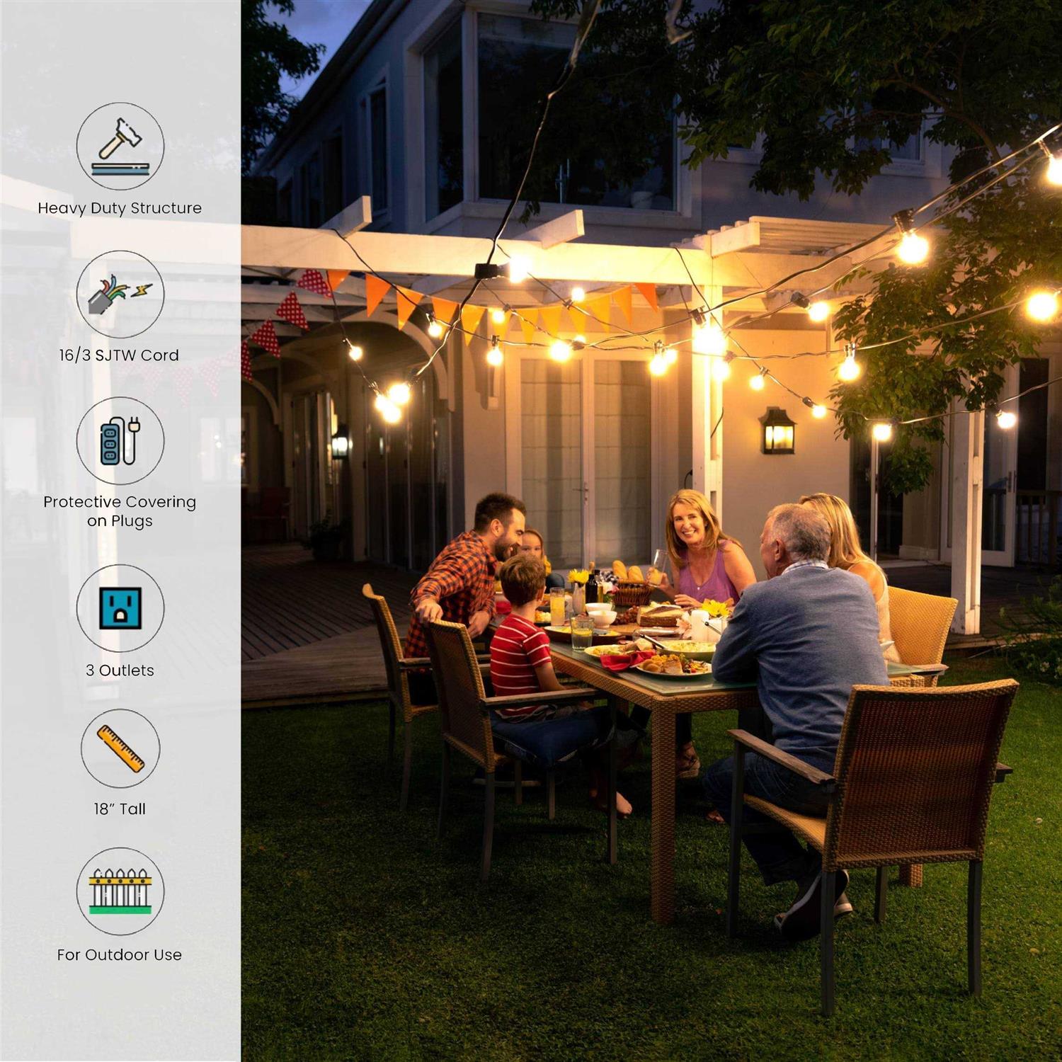 GoGreen Power 18/2 18′ 3-Outlet Outdoor Power Stake - Cheap Fitting