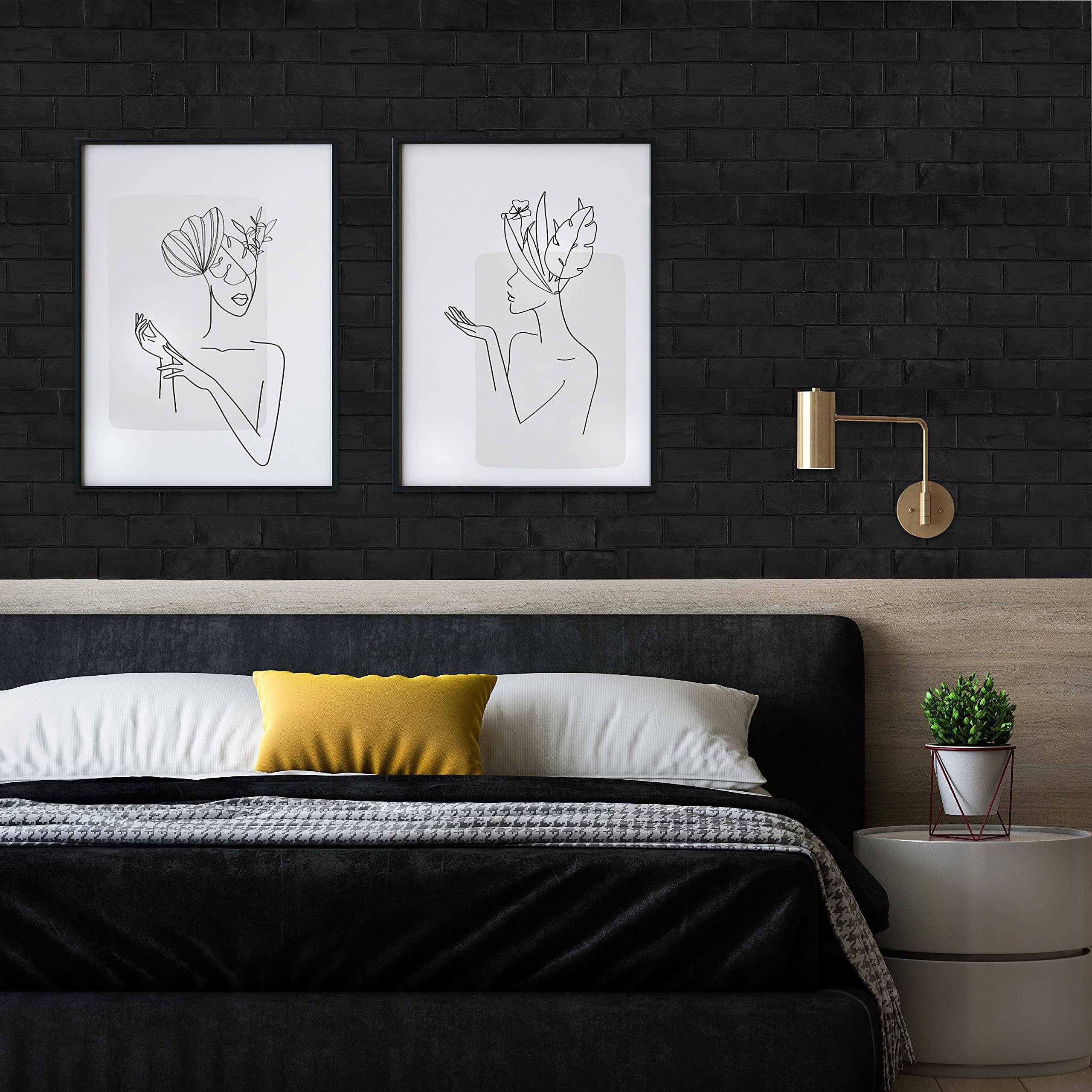 Circloophs 3d Wall Panels Stick and Peel, Black Brick Printable 3d Wallpaper Stick and Peel Self Adhesive Waterproof Foam Faux Brick Paneling - Cheap Fitting