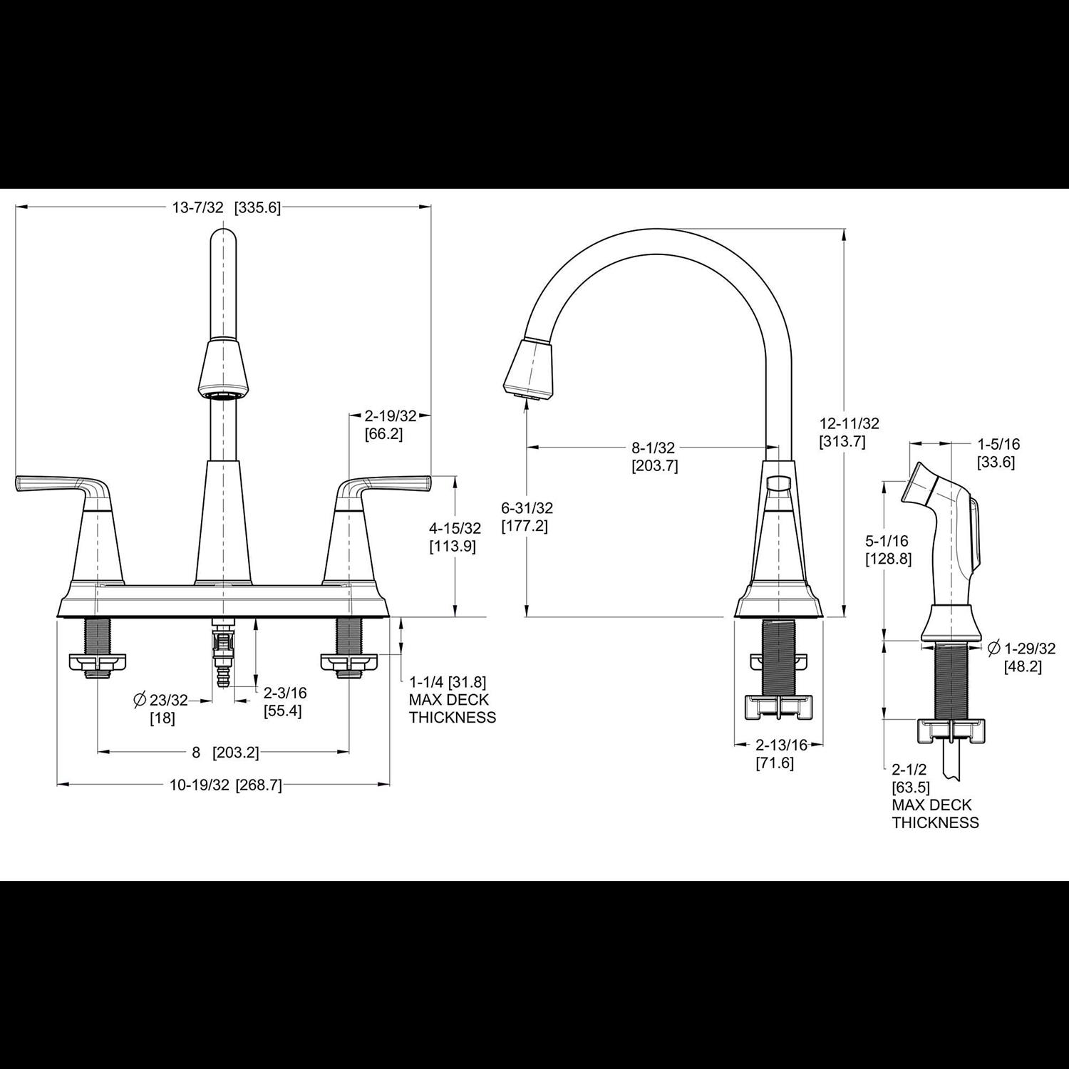 Pfister Allegan Spot Defense Stainless Steel 2-Handle Deck Mount High-Arc Kitchen Faucet - Cheap Fitting