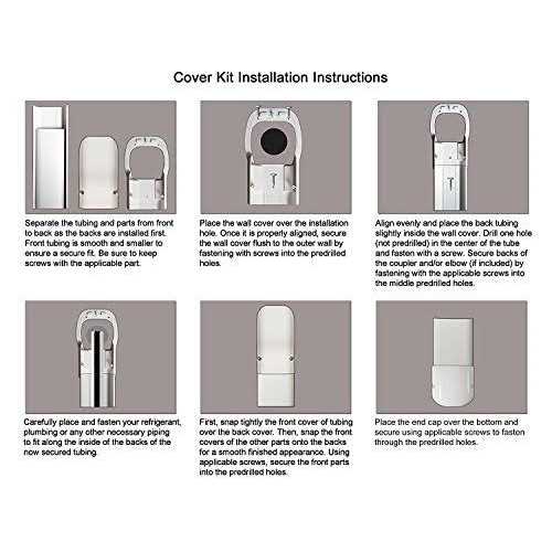 DuctlessAire Hide-A-Line 4 inch 14 ft Mini Split and Central Air Conditioner & Heat Pump Line Set Cover Kit Decorative Tubing Cover - Cheap Fitting