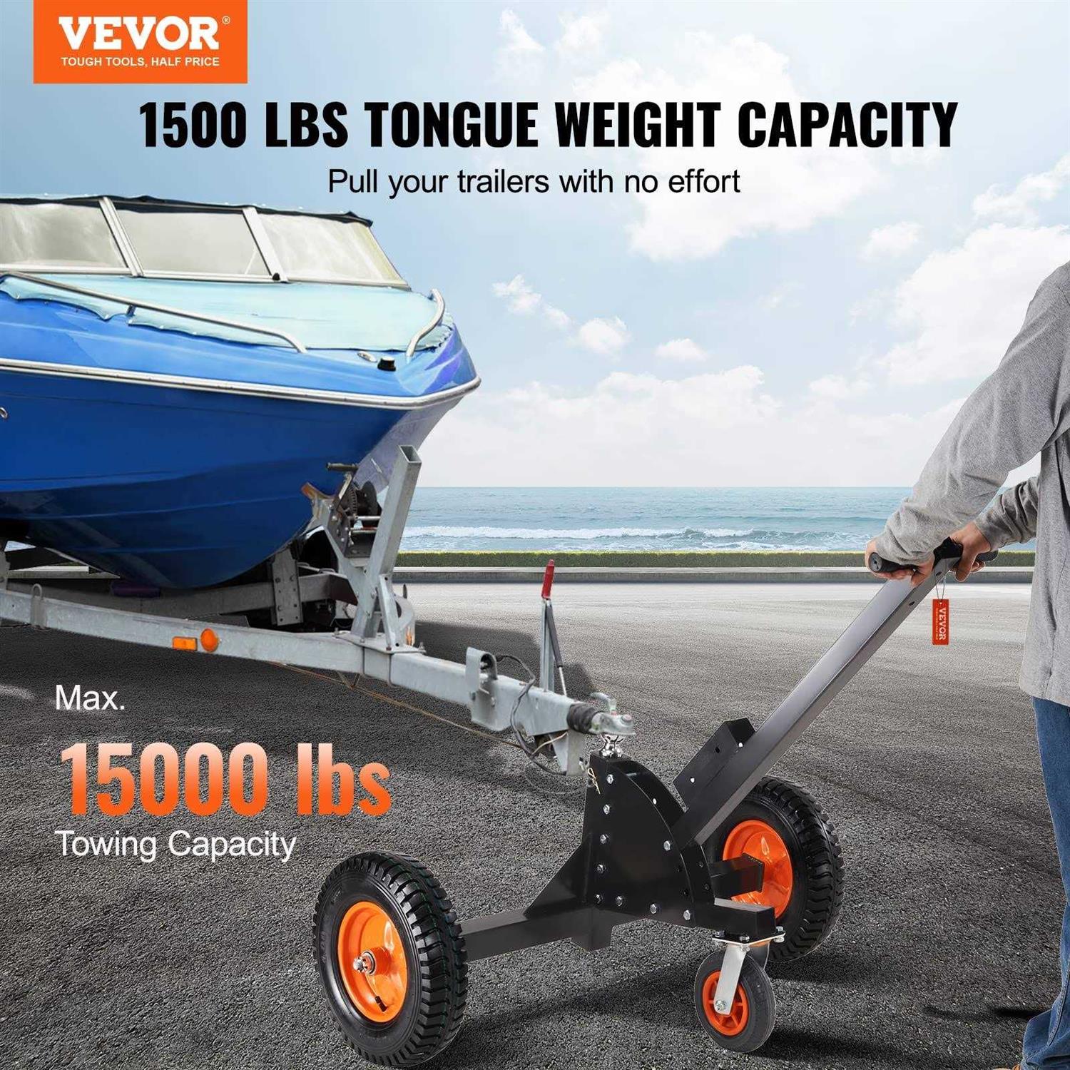 VEVOR Adjustable Trailer Dolly 1500lbs Tongue Weight Capacity 2 in 1 Trailer Mover with 23.6”-35.4” Adjustable Height & 2” Ball - Cheap Fitting