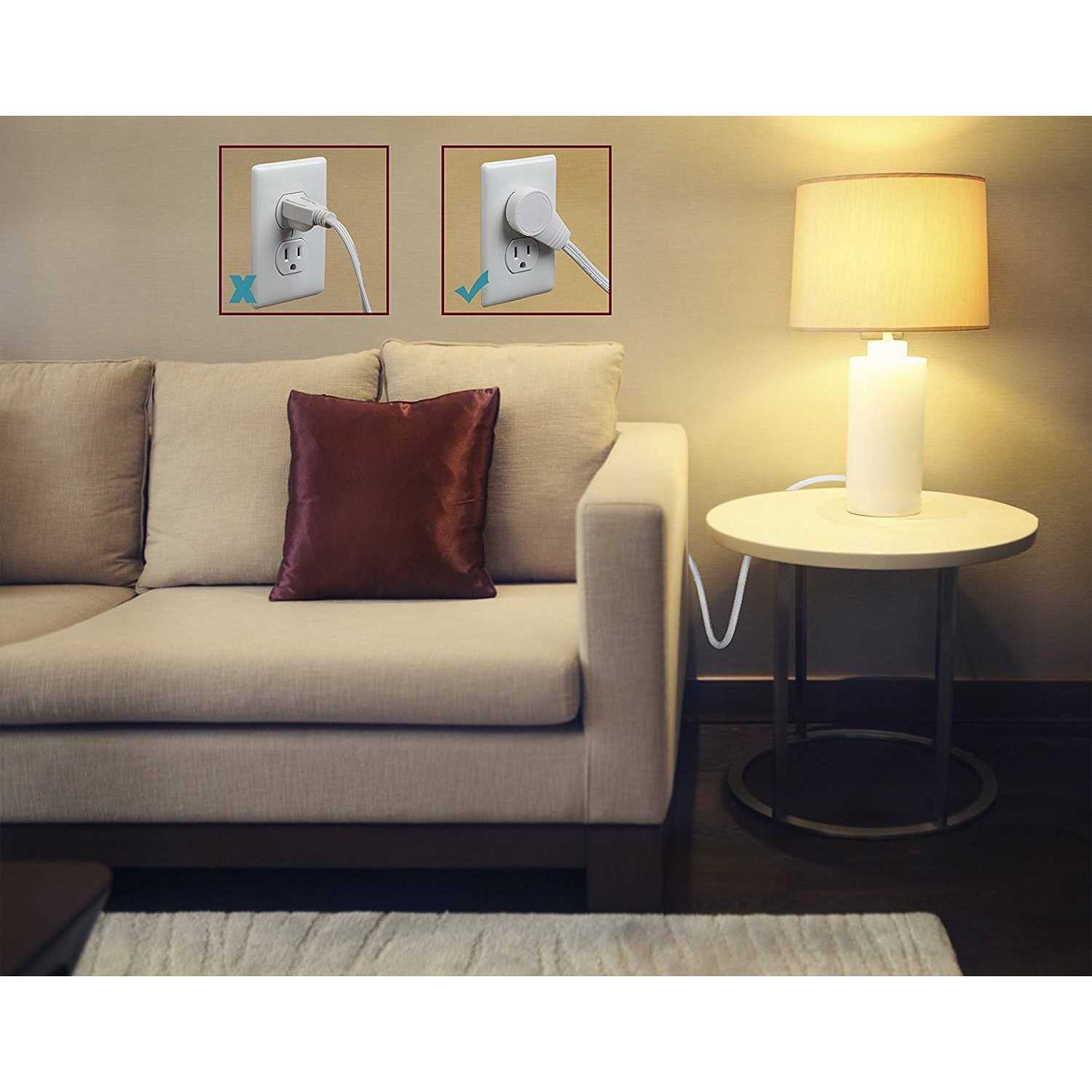 Maximm Cable 360° Rotating Flat Plug Extension Cord/Wire - Cheap Fitting