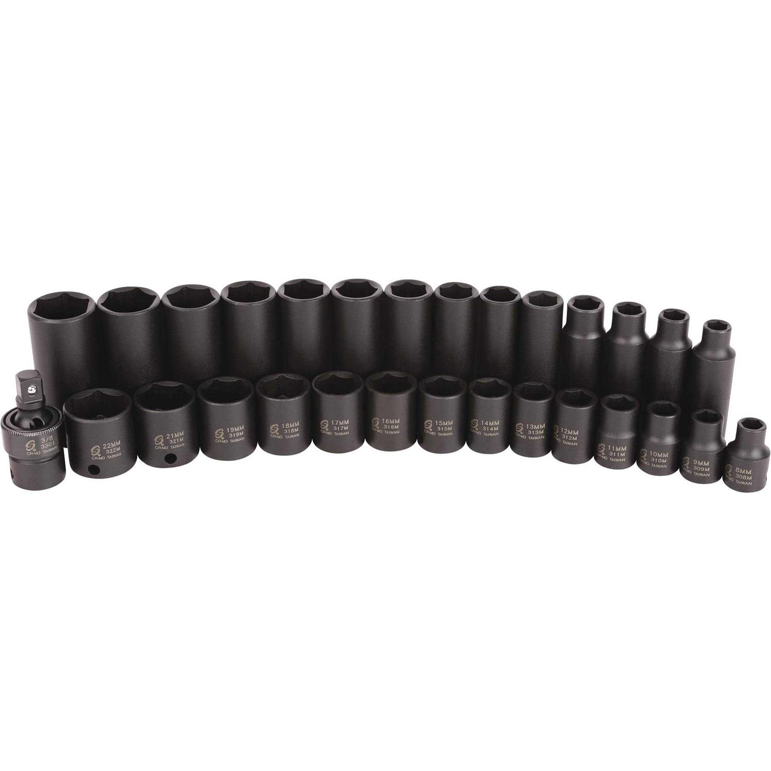 29 Piece 3/8 Drive Metric Master Impact Socket Set 3329 Sunex - Cheap Fitting