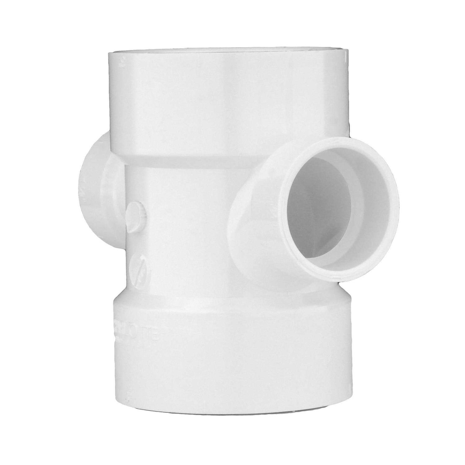 Charlotte Pipe 2-in PVC DWV Double Sanitary Tee - Cheap Fitting