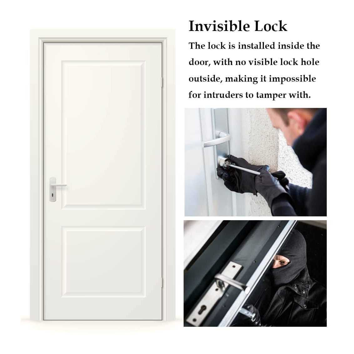 Electronic Deadbolt Door Lock, Remote Control Door Lock Anti-Theft Home Security Keyless Smart Hidden Door Lock with Remote Control and Smartphone - Cheap Fitting