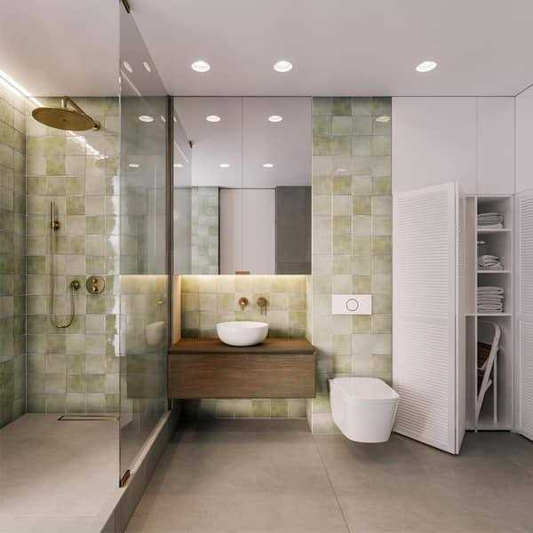 Roca Olaria 6 in. x 6 in. Glossy Ceramic Wall Tile - Cheap Fitting