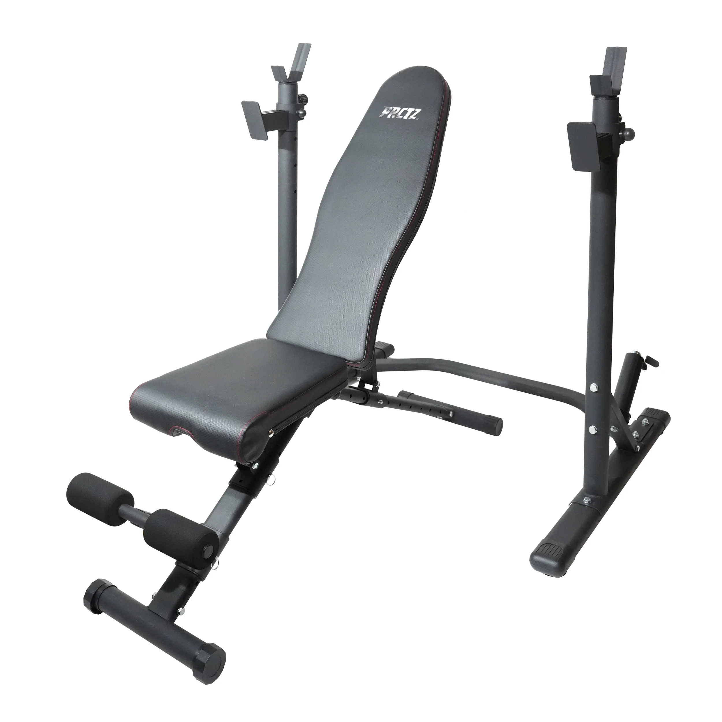 PRCTZ Two-Piece Olympic Weight Bench with Squat Rack, Foldable FID Bench, and Weight Storage - Cheap Fitting