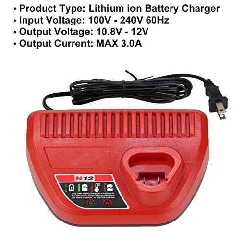 Replacement Charger Compatible with 12 Volt Battery Charger Genuine OEM Compatible with 48-59-2401 Lithium Ion Battery with LED Indicating - Cheap Fitting