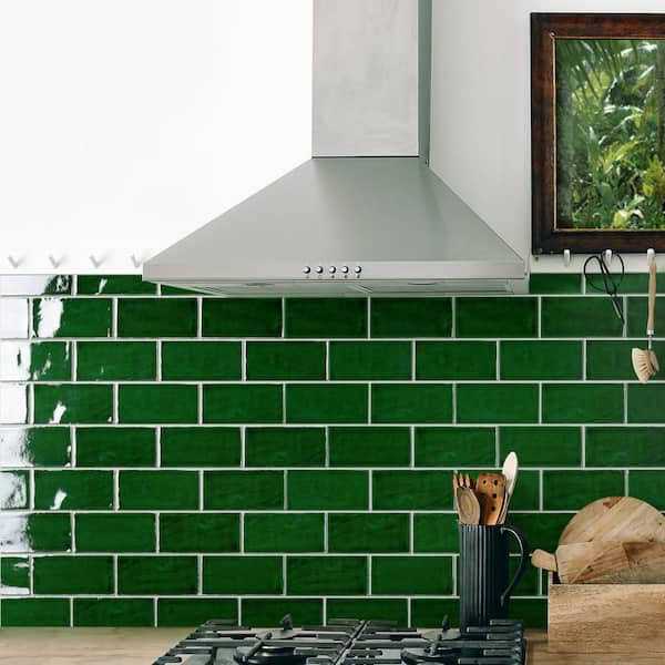 Merola Tile Antic Verde 3 x 6 Ceramic Wall Tile - Cheap Fitting