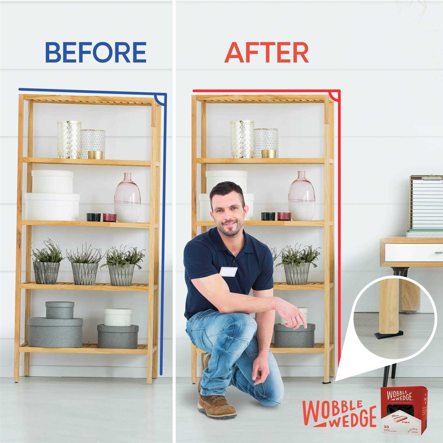 Wobble Wedges Flexible Plastic Shims, 30 Pack Multi-Purpose Shim Wedges for Home Improvement and Work 4030 - Cheap Fitting