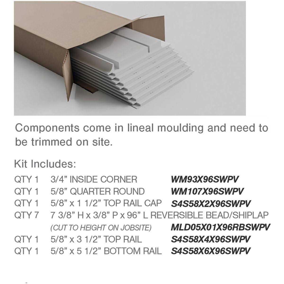 Deluxe Shiplap 96 PVC Wainscot Kit Ekena Millwork - Cheap Fitting