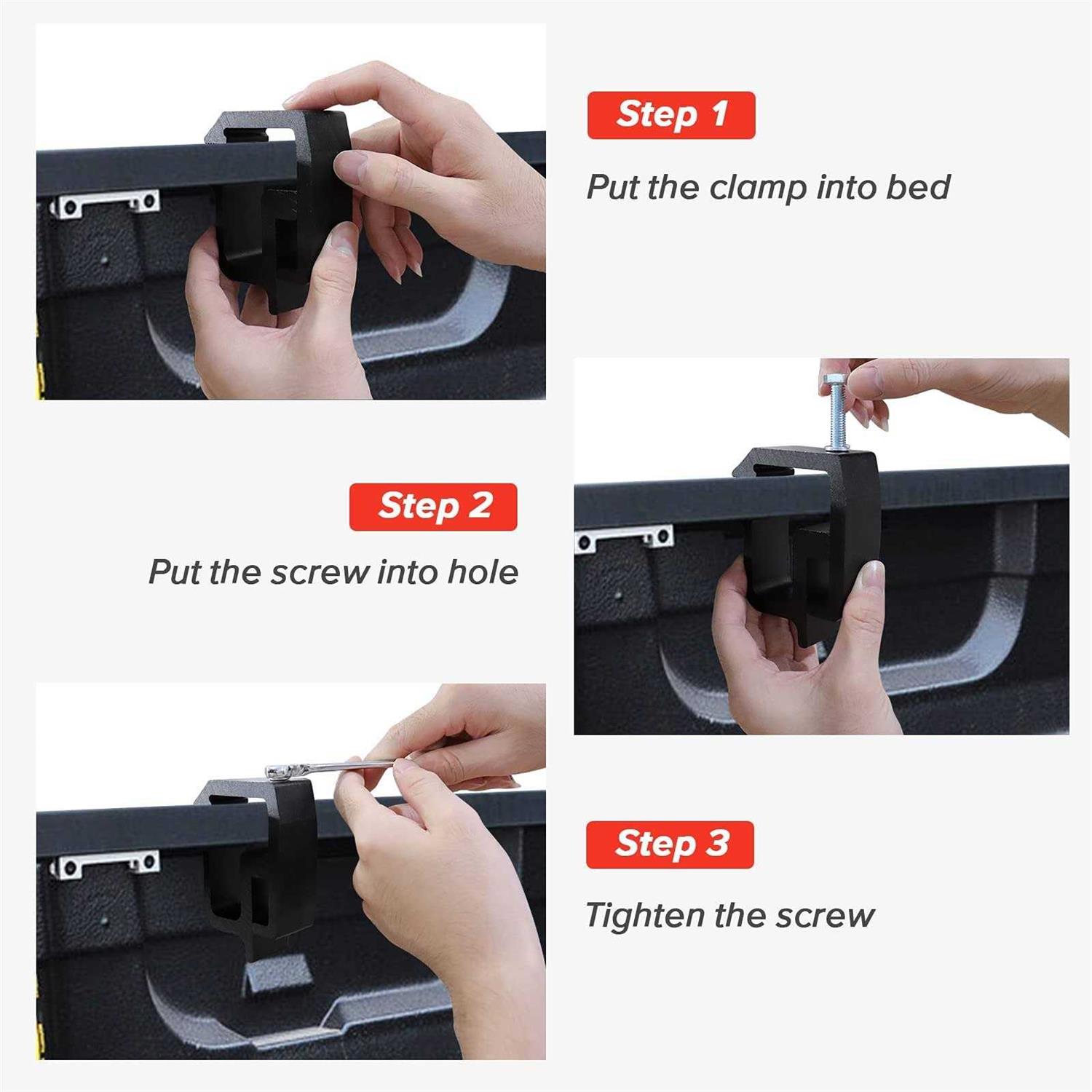 MOTAFAR 4 PcS Mounting clamps Ladder Rack clamps Truck cap Topper camper Shell Heavy Duty for chevy Silverado Sierra 15002500350 - Cheap Fitting