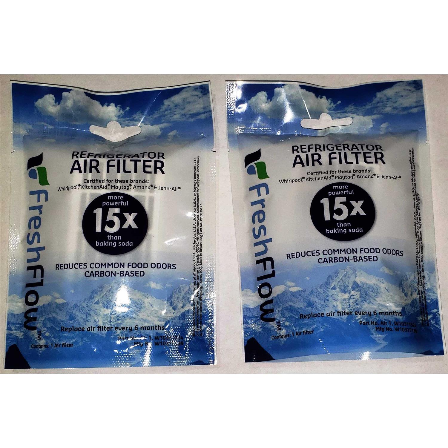 Fresh Flow W10311524 Air Filter Cartridge for Whirlpool Refrigerator’s 2-Pack - Cheap Fitting