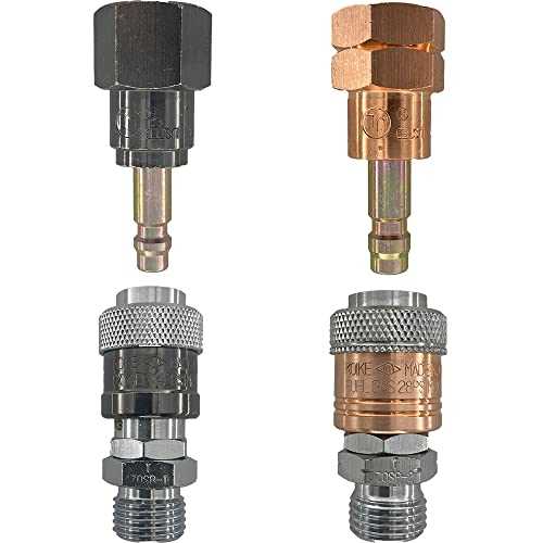 Koike Oxy-Fuel Quick Connect Torch To Hose Coupler Set, Safe Fuel/Oxygen Disconnect, OSHA Compliant, UL Listed (SET) - Cheap Fitting