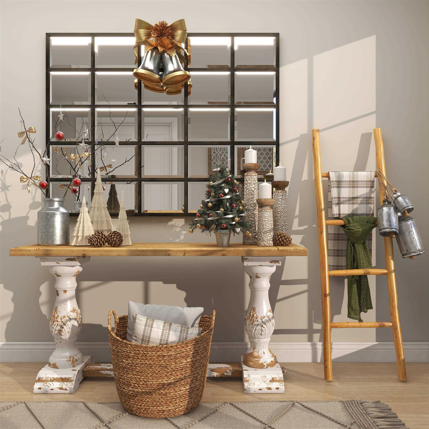 Studio 350 Brown Teak Wood Handmade 4 Rack Ladder - Cheap Fitting