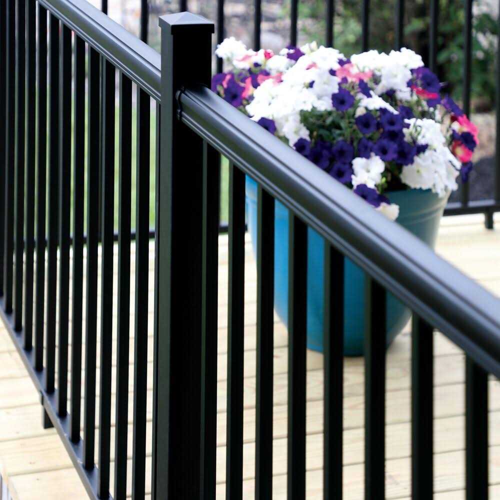 Barrette Outdoor Living VersaRail Cambridge 6 ft. x 36 in. Matte Black Aluminum Decorative Rail Level Kit 73043652 - Cheap Fitting