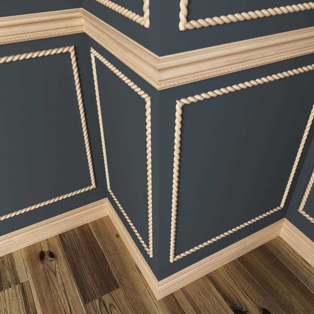 Ornamental Mouldings 96 in. White Hardwood Rope Trim Moulding - Cheap Fitting