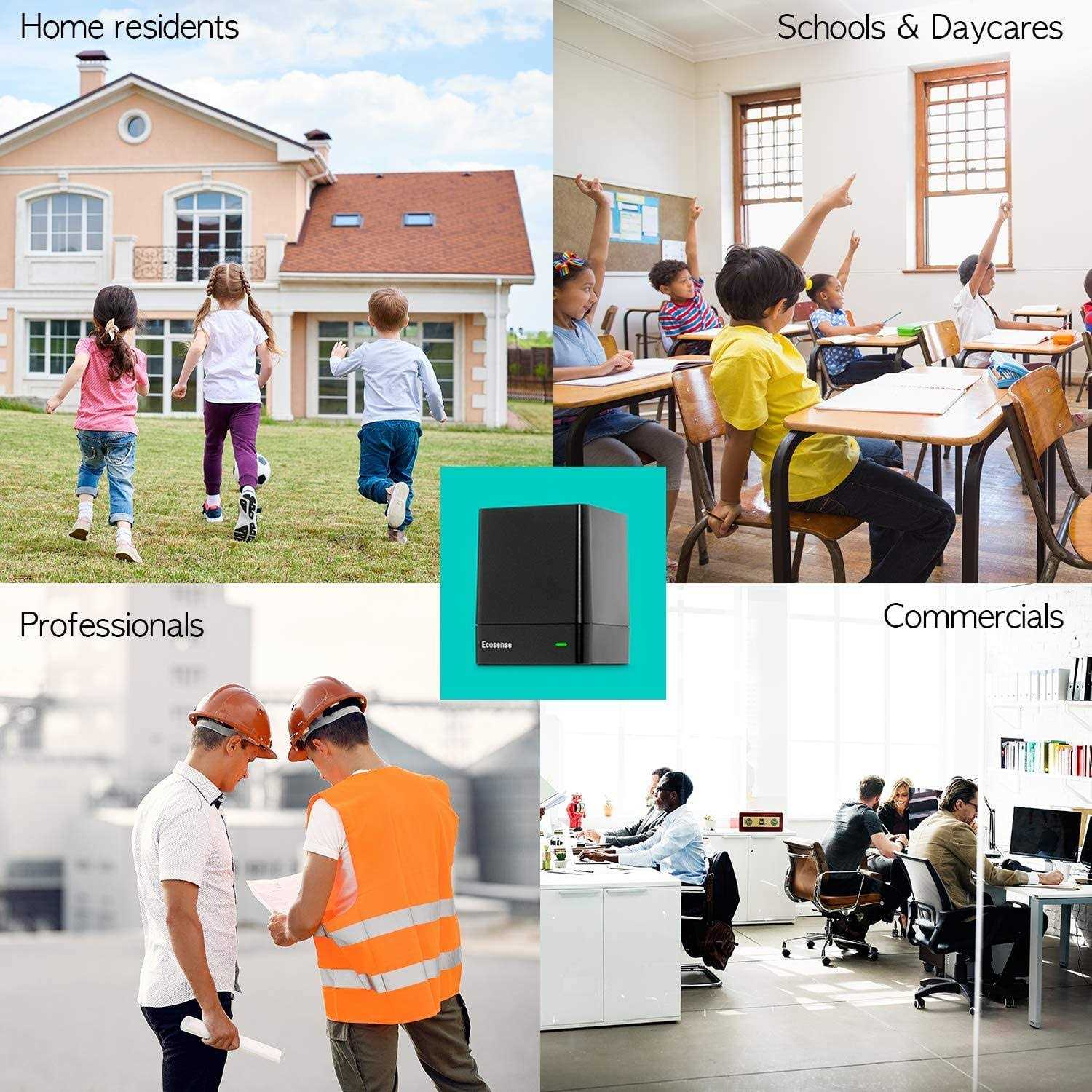 Ecosense Inc. EcoQube Digital Radon Gas Detector for Home - Cheap Fitting