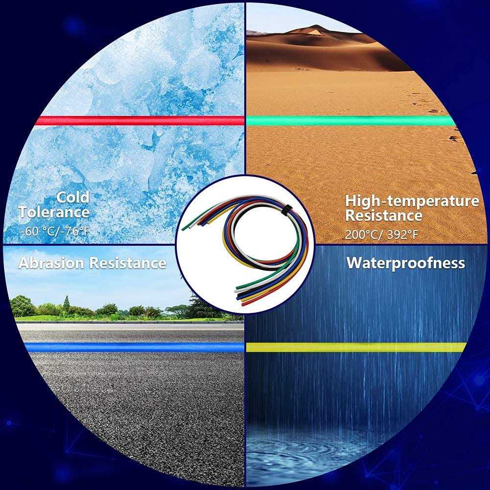 Gauge Wire Electrical Silicone Stranded Wire Kit 6 Colors awg Hook up Tinned Copper from Fermerry - Cheap Fitting