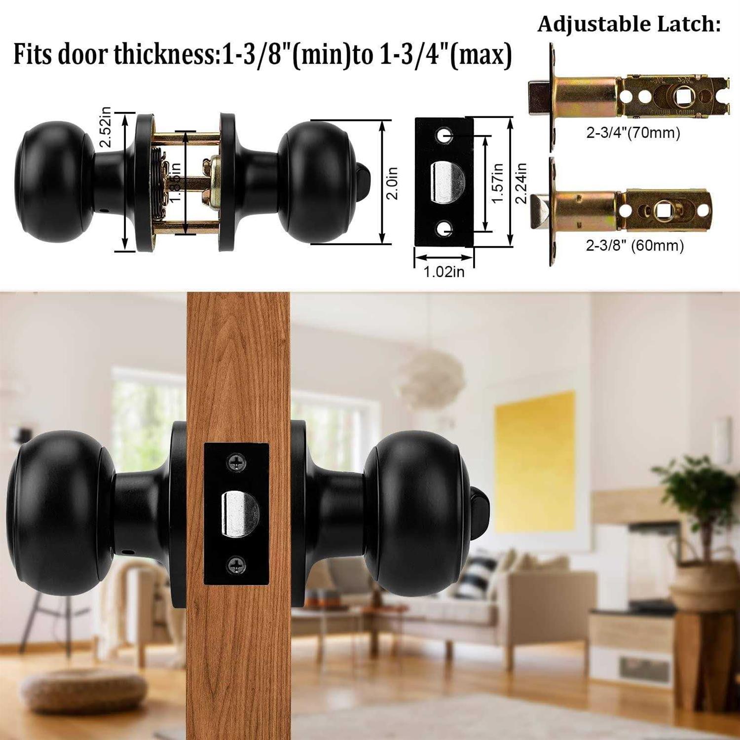 BAUMFEUER Door Knob, privacy interior Door knobs with Lock and Deadbol - Cheap Fitting