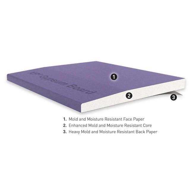 Gold Bond 1/2-in x 4-ft x 8-ft Purple XP Mold Resistant Moisture Resistant Fire Resistant Drywall Panel 50001464 - Cheap Fitting