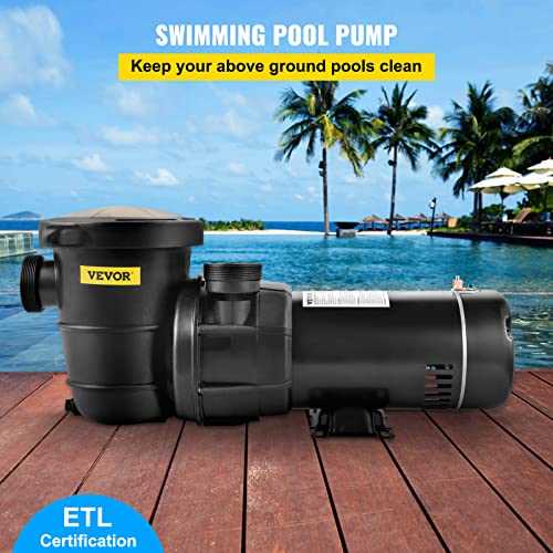 VEVOR Pool Pump Aboveground 1.5HP 115V Single Speed 5280GPH 1100W Powerful Swimming Self Primming Pool Filtre Pump with Strainer Basket - Cheap Fitting