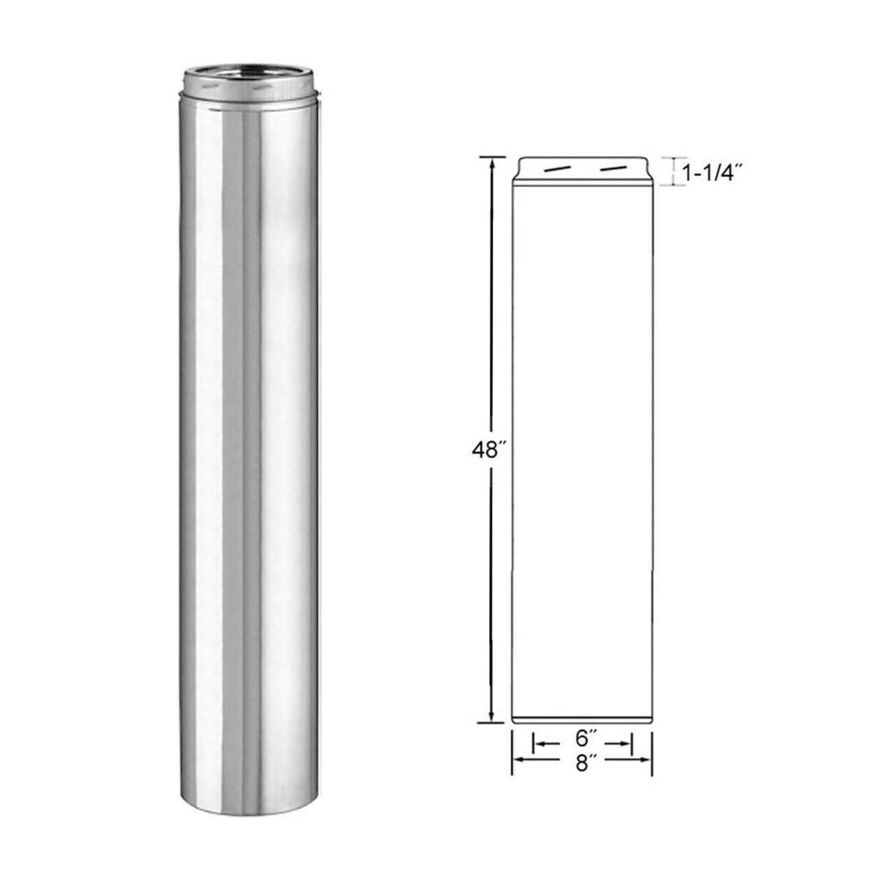 Selkirk 6 x 48 Chimney Pipe 206148U - Cheap Fitting