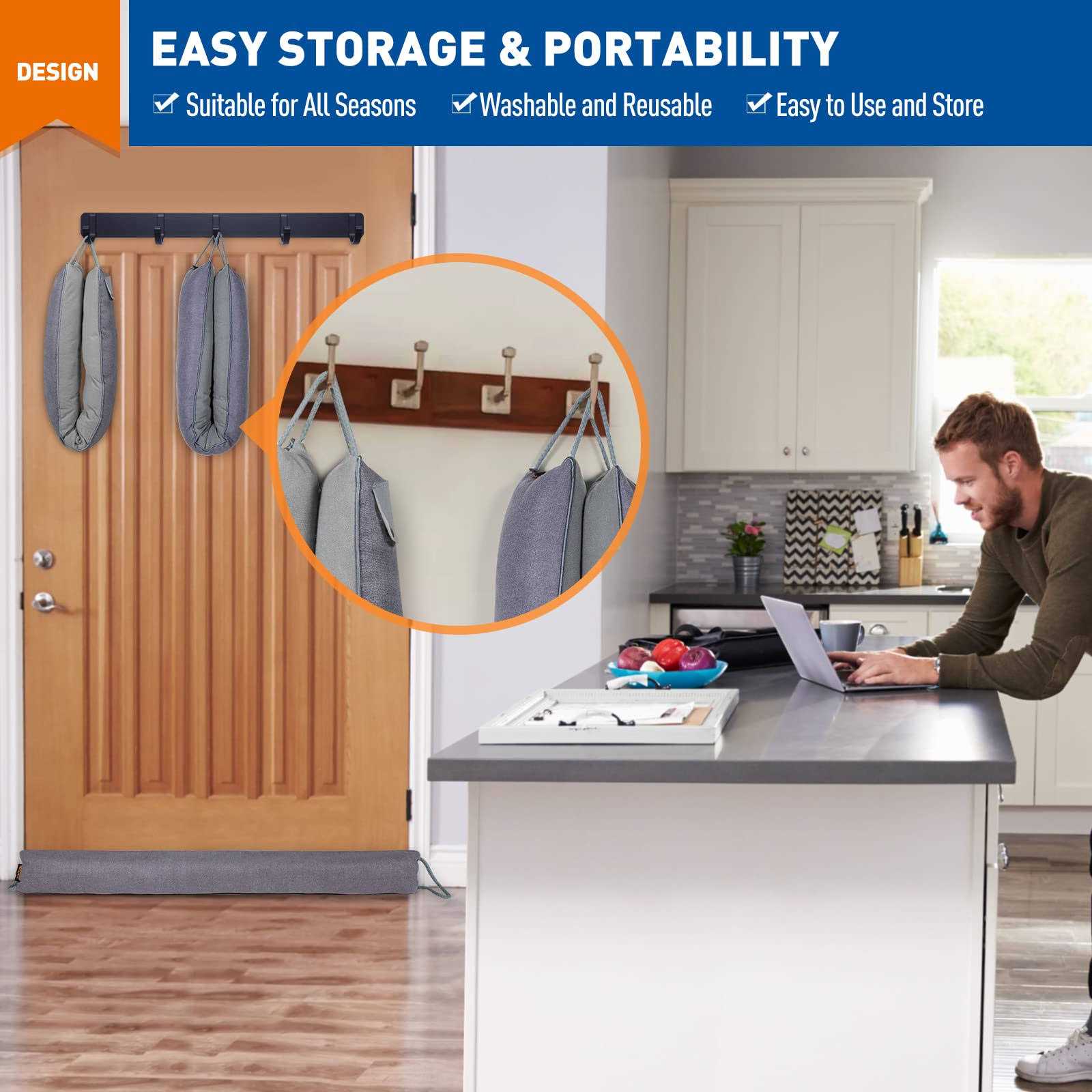 MAGZO Door Draft Stopper Under Door Noise Door Stopper Weighted Blocker - Cheap Fitting