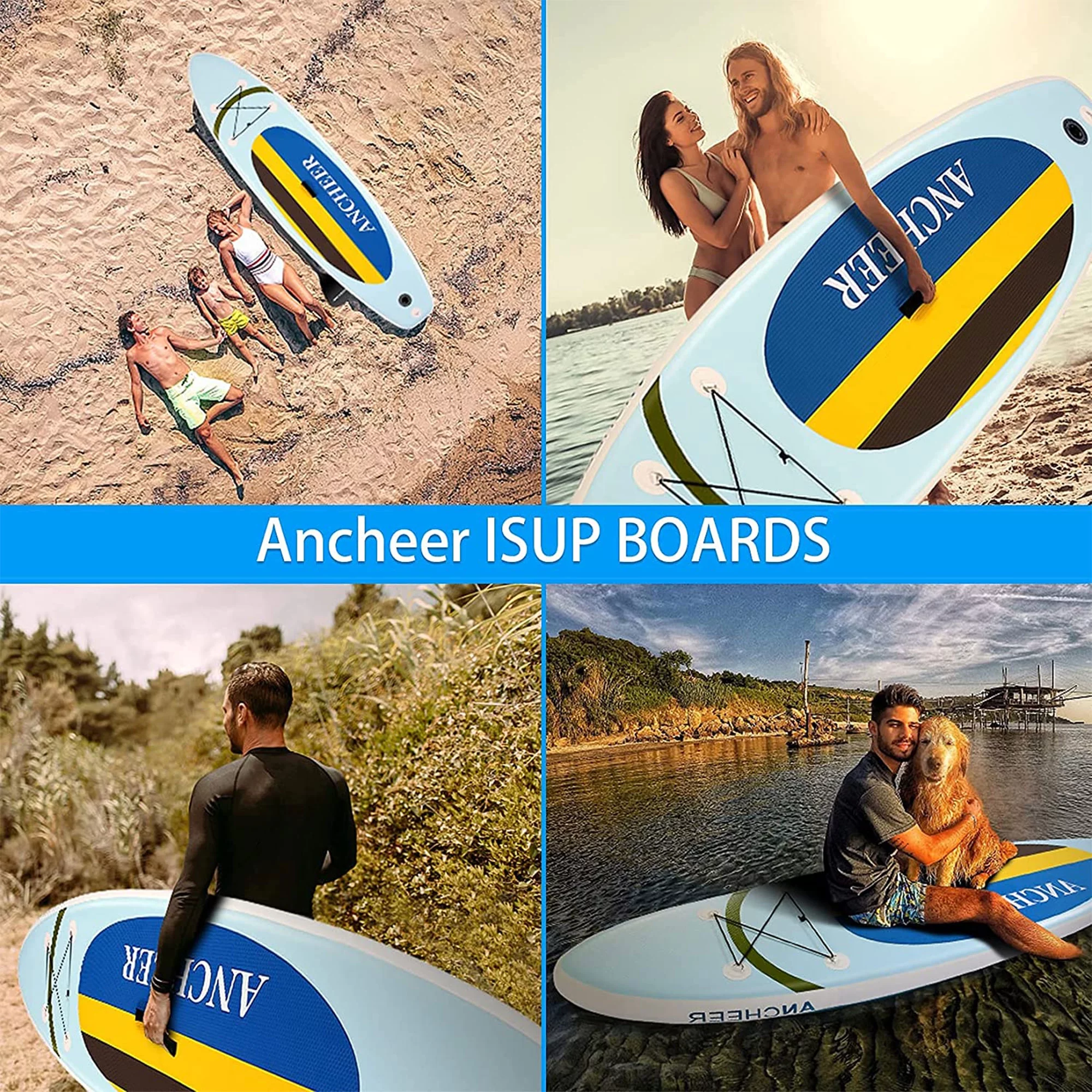 Ancheer Inflatable Stand Up Paddle Board with Accessories and Bag, Yellow - Cheap Fitting