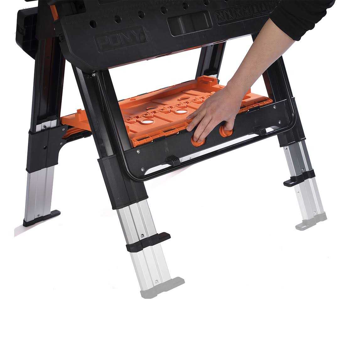 Pony 31-in W x 32-in H Black and Orange Plastic Adjustable Height Work Bench - Cheap Fitting