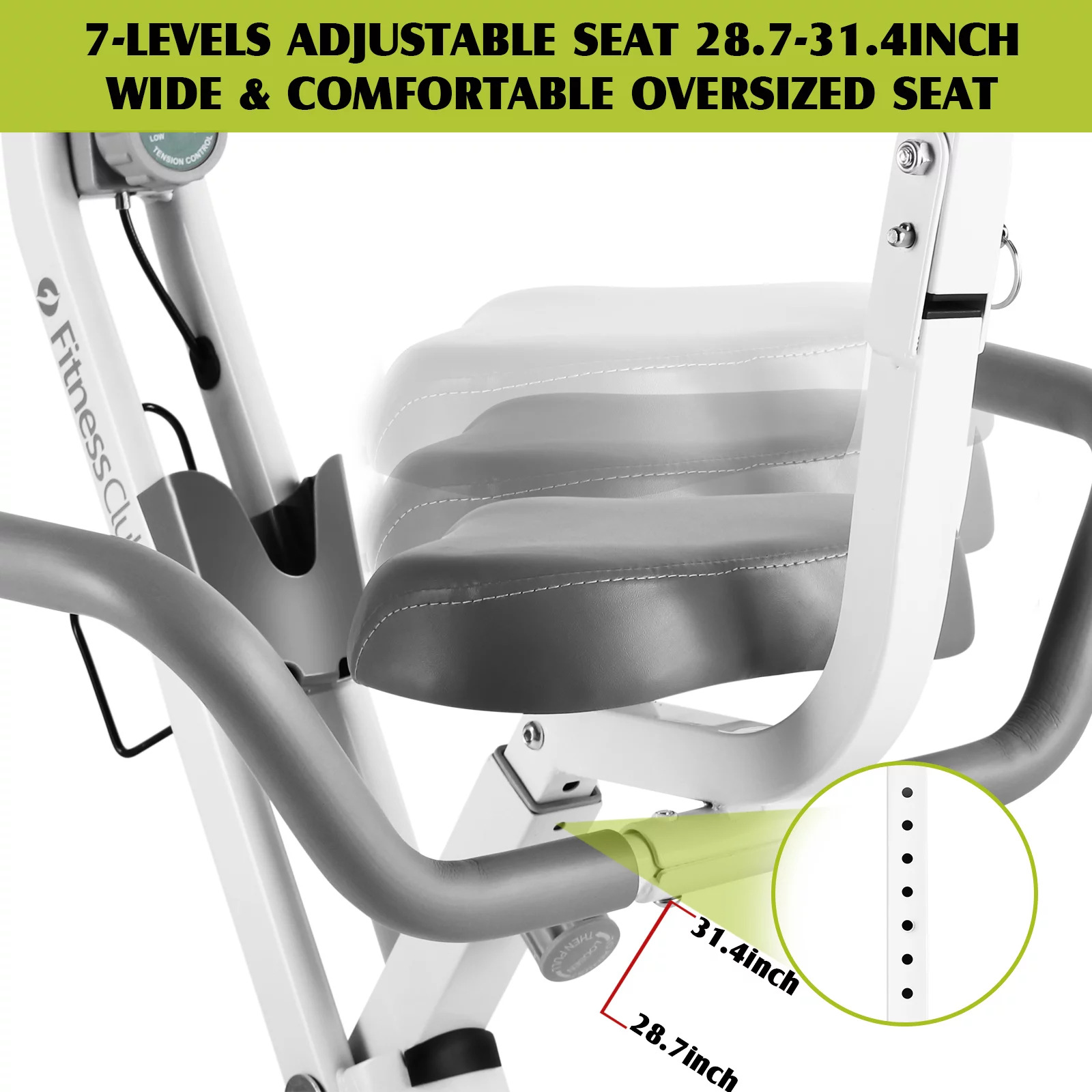 FitnessClub Folding Upright Cycling Exercise Bike w/ Backrest Magnetic Resistance Stationary (Green) - Cheap Fitting