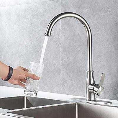 Kohonby Single Handle Kitchen Faucet Stainless Steel Brushed Nickel,Modern High Arc Kitchen Sink Faucet - Cheap Fitting
