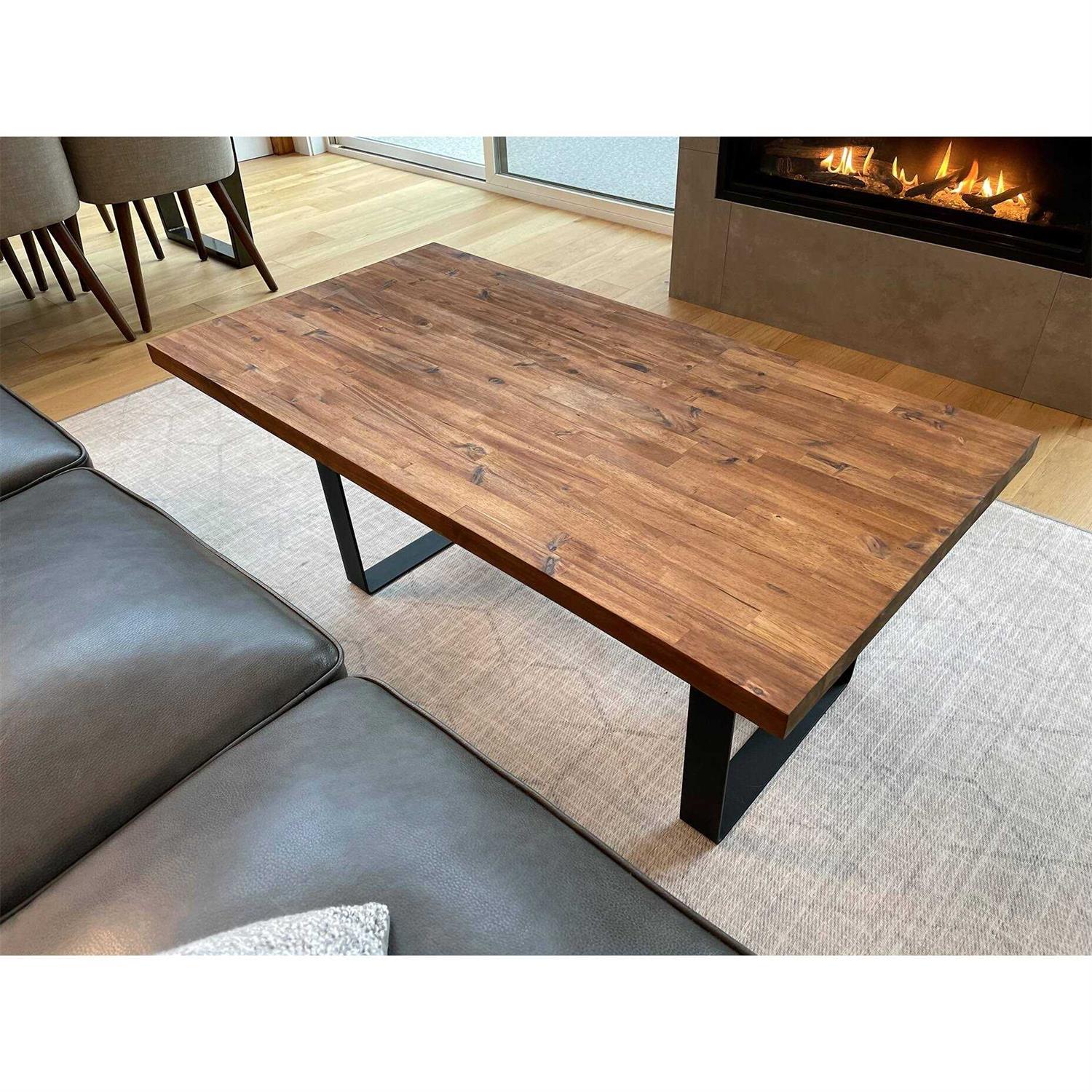 Sparrow Peak Acacia Spice Stained 72-in x 39-in x 1.5-in Spice Stained Straight Butcher Block Acacia Countertop 1539FJACSPC-72 - Cheap Fitting