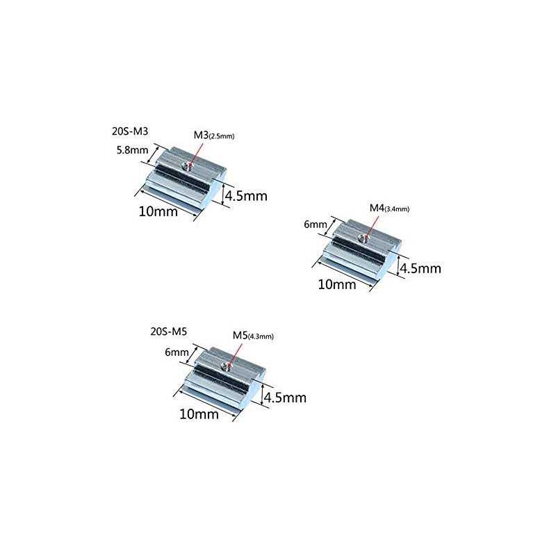 POLISI3D 100pcs 20 Series T Sliding Nuts Hammer Nut Block Square Nuts - Cheap Fitting