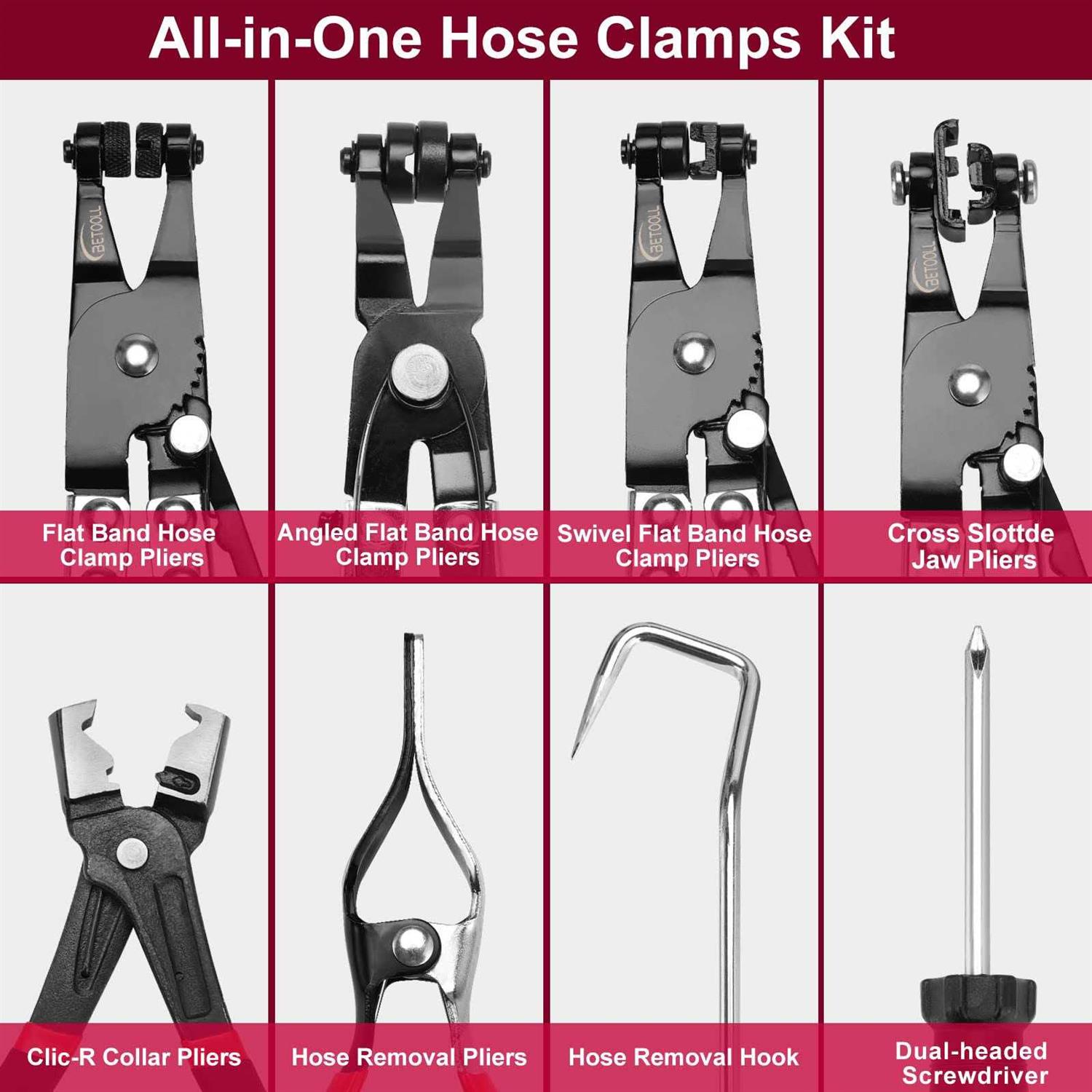 Betooll 9pcs Wire Long Reach Hose Clamp Pliers Set Fuel Oil Water Hose Auto Tools - Cheap Fitting