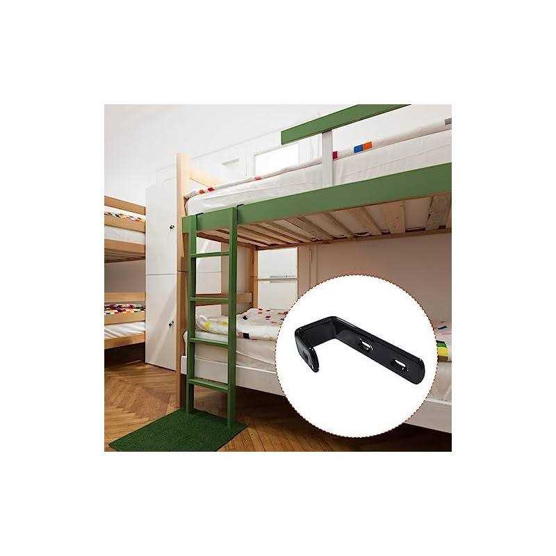 Mewuthede 4pcs Iron Bunk Bed Ladder Hooks Brackets PVC Coated Stainless Steel Angled Ladder Hooks Heavy Duty Hardware Utility Hook Garage Storage - Cheap Fitting