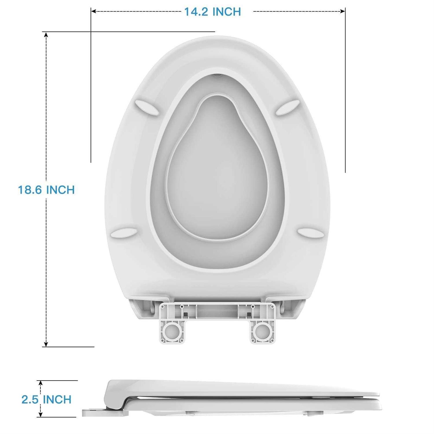 Elongated Toilet Seat with Built in Potty Training Seat, Potty Training Toilet Seat for Toddlers, Magnetic Kids Seat and Cover, Slow Close and Never - Cheap Fitting