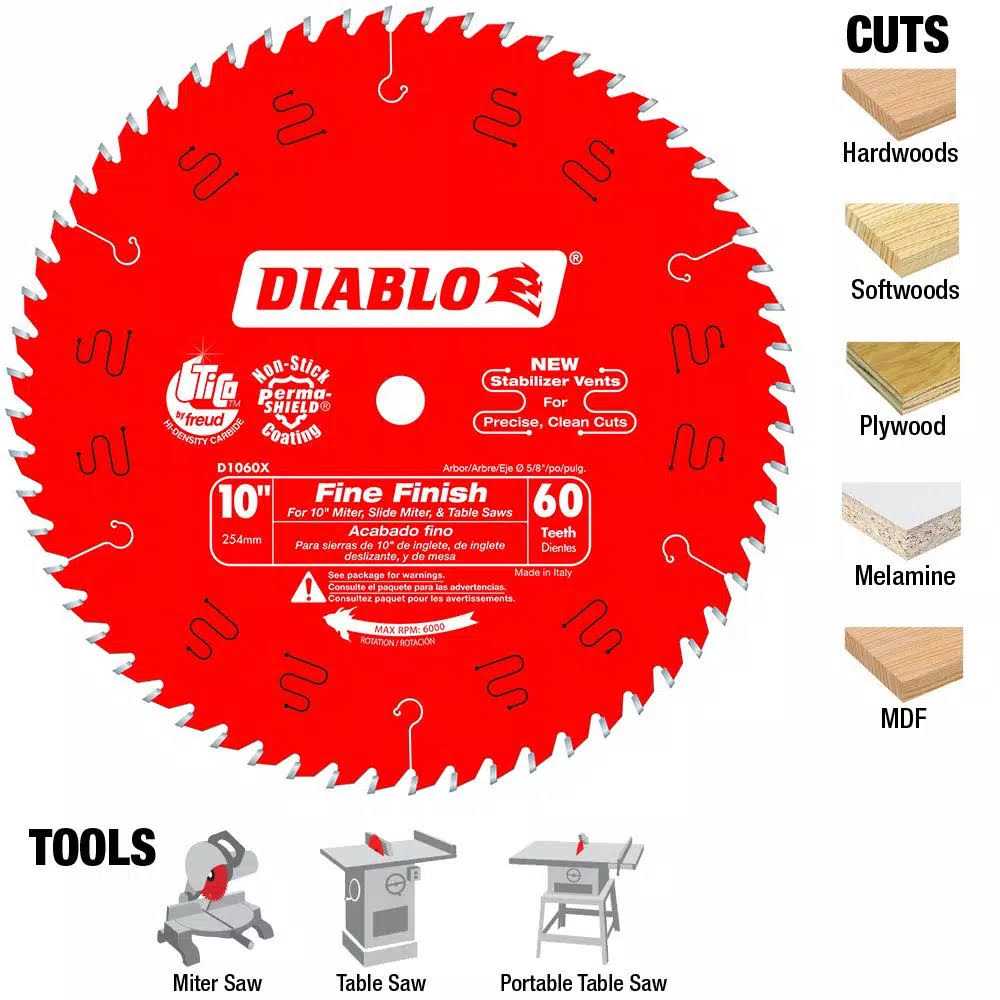 Diablo Fine Finish Saw Blade D1060X - Cheap Fitting