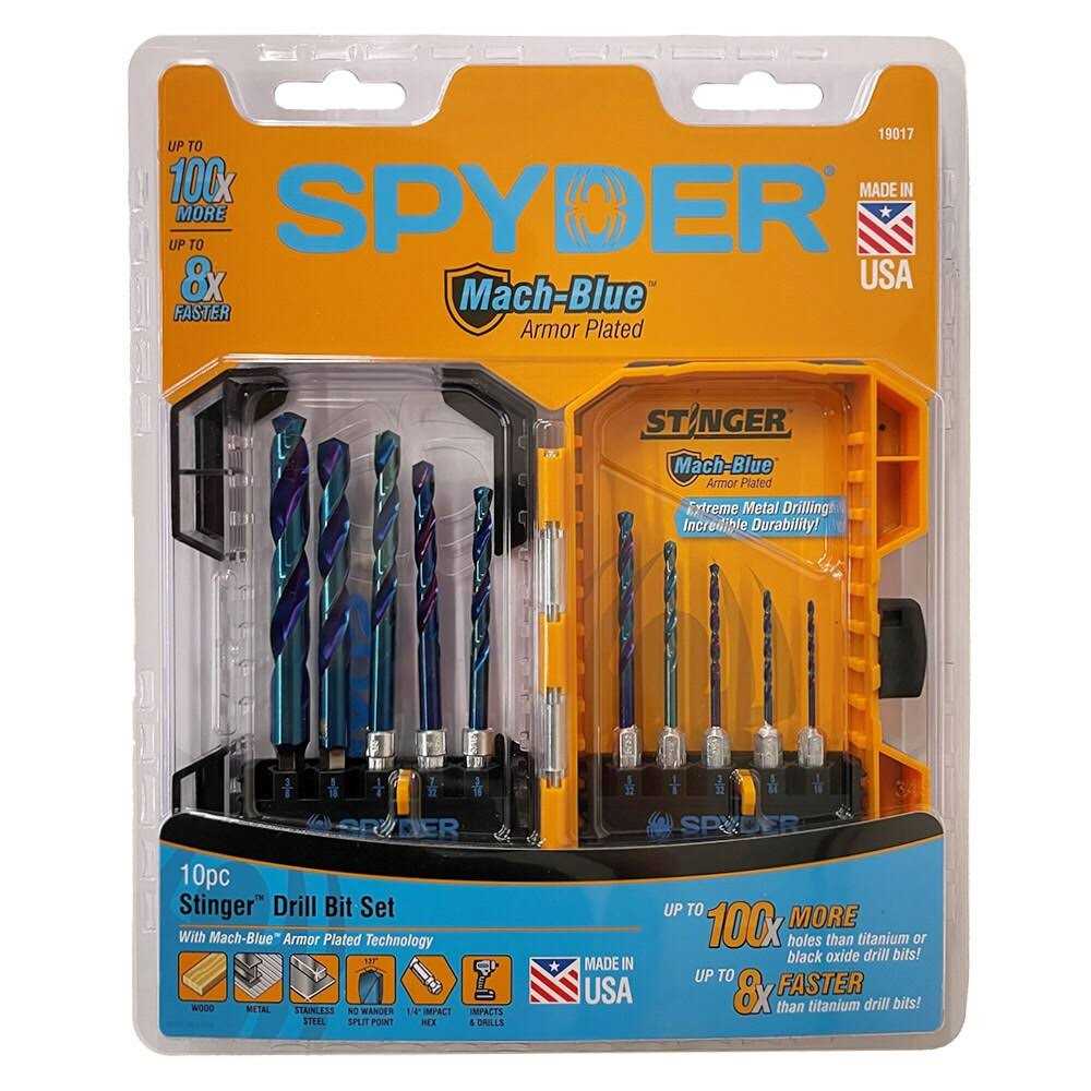 Spyder 19017 Stinger Mach-Blue Hex Shank Drill Bit Set 10Pc - Cheap Fitting