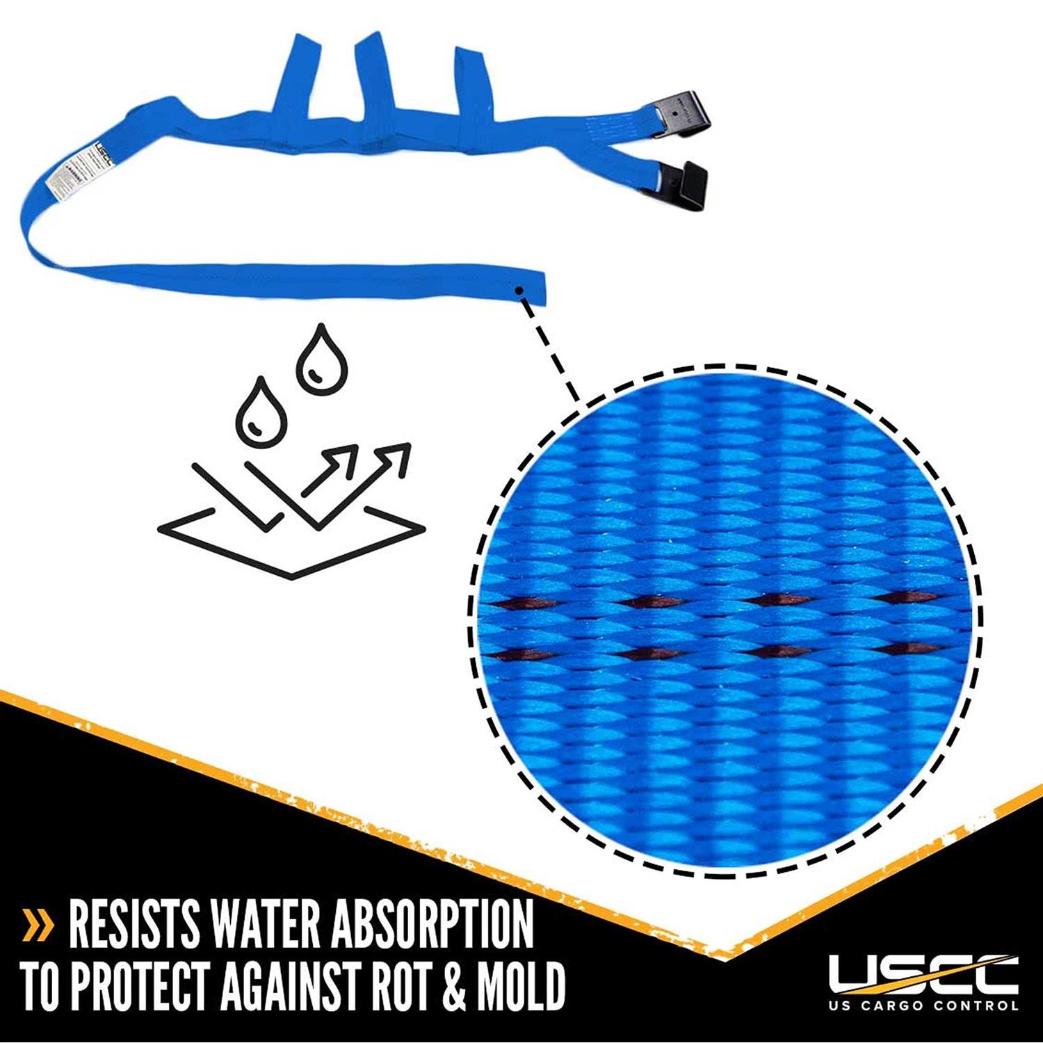 US Cargo Control Blue Extra Large Tow Dolly Basket Strap with Flat Hooks - Cheap Fitting