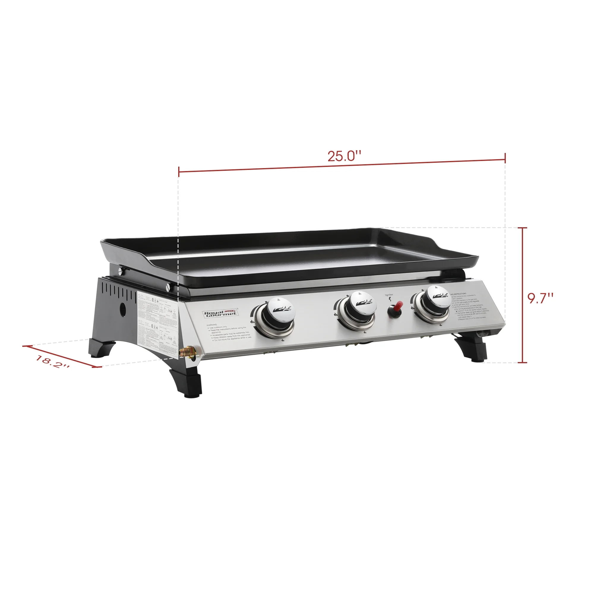 Royal Gourmet PD1300 3-Burner 26,400-BTU Portable Gas Grill Griddle, Outdoor Camping, Tailgating - Cheap Fitting