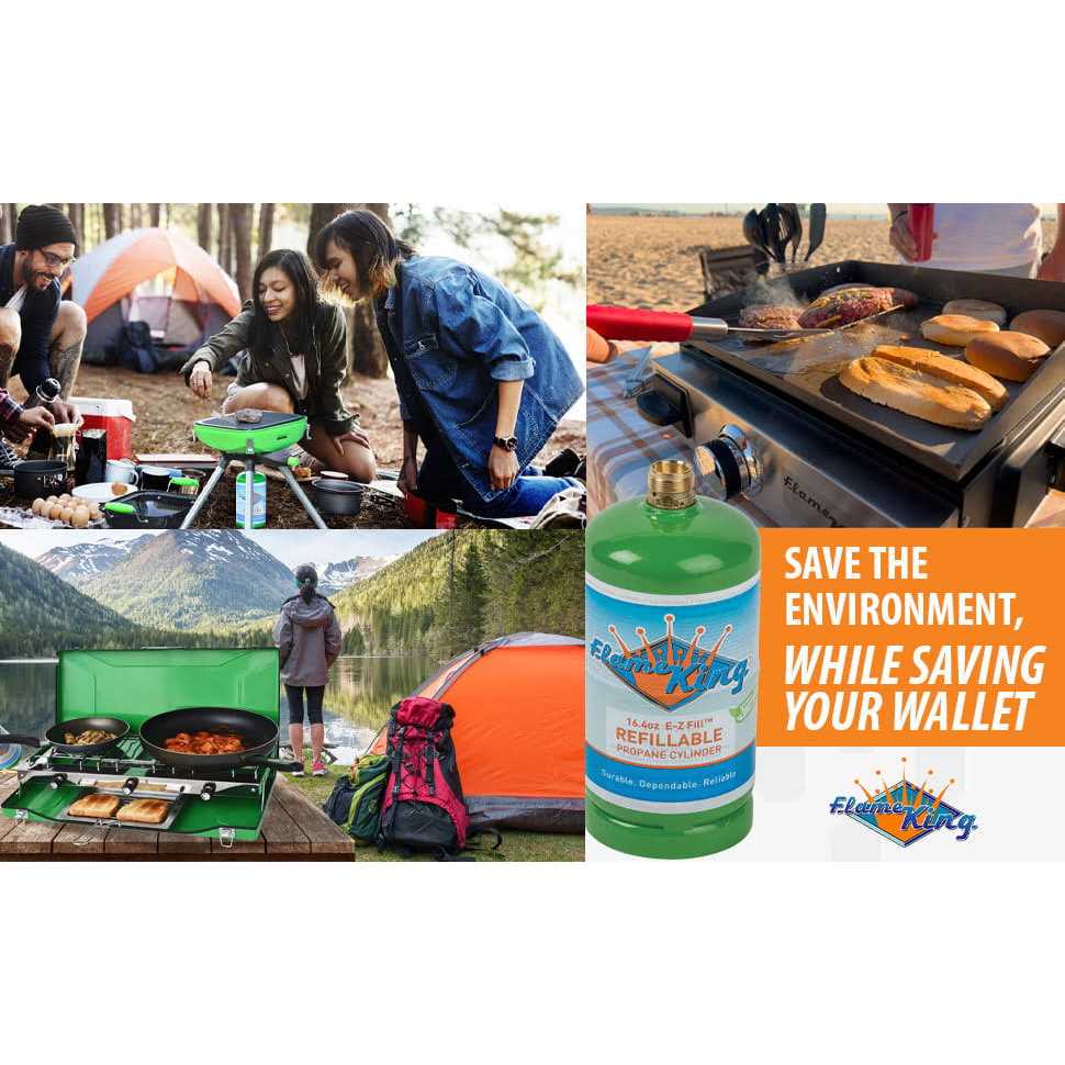 Flame King DOT Portable 1LB Refillable Propane Cylinder - Cheap Fitting