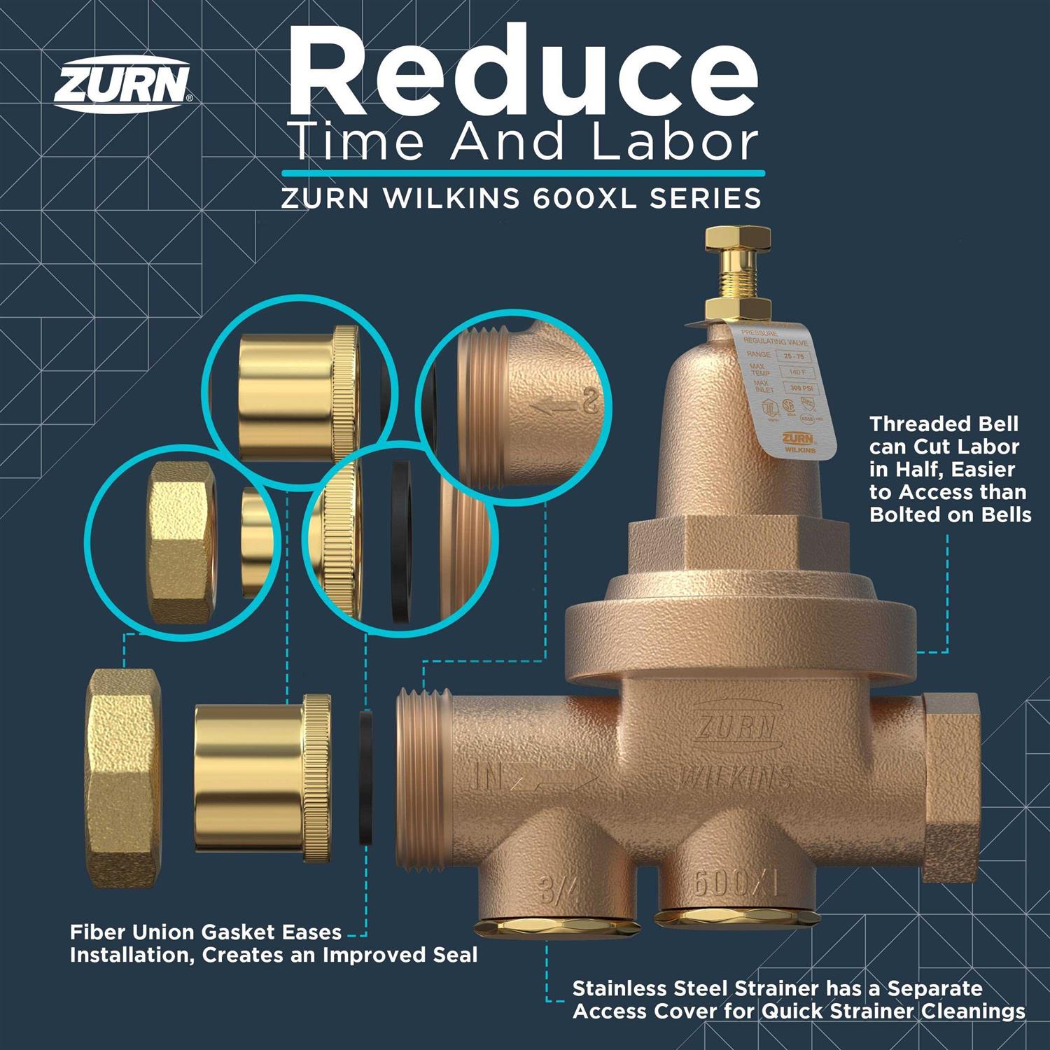 Zurn 1-600XL Wilkins Water Pressure Reducing Valve 1 - Cheap Fitting