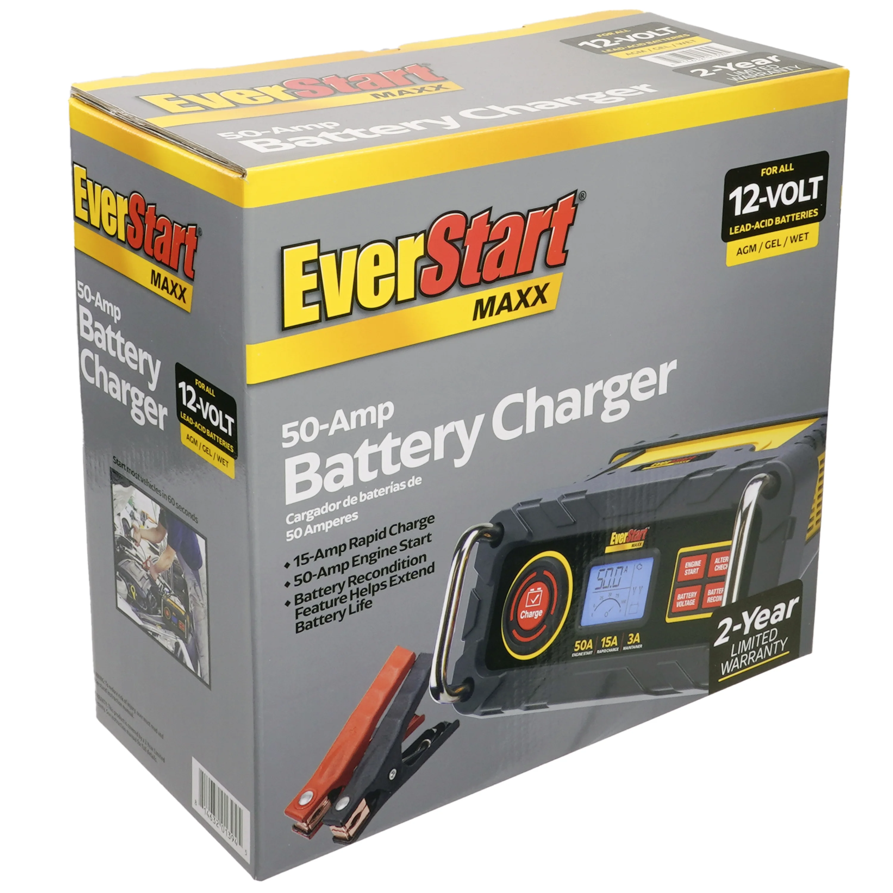Everstart Maxx 15 Amp Automotive Battery Charger with 50 Amp Engine Start (BC50BE)-New - Cheap Fitting