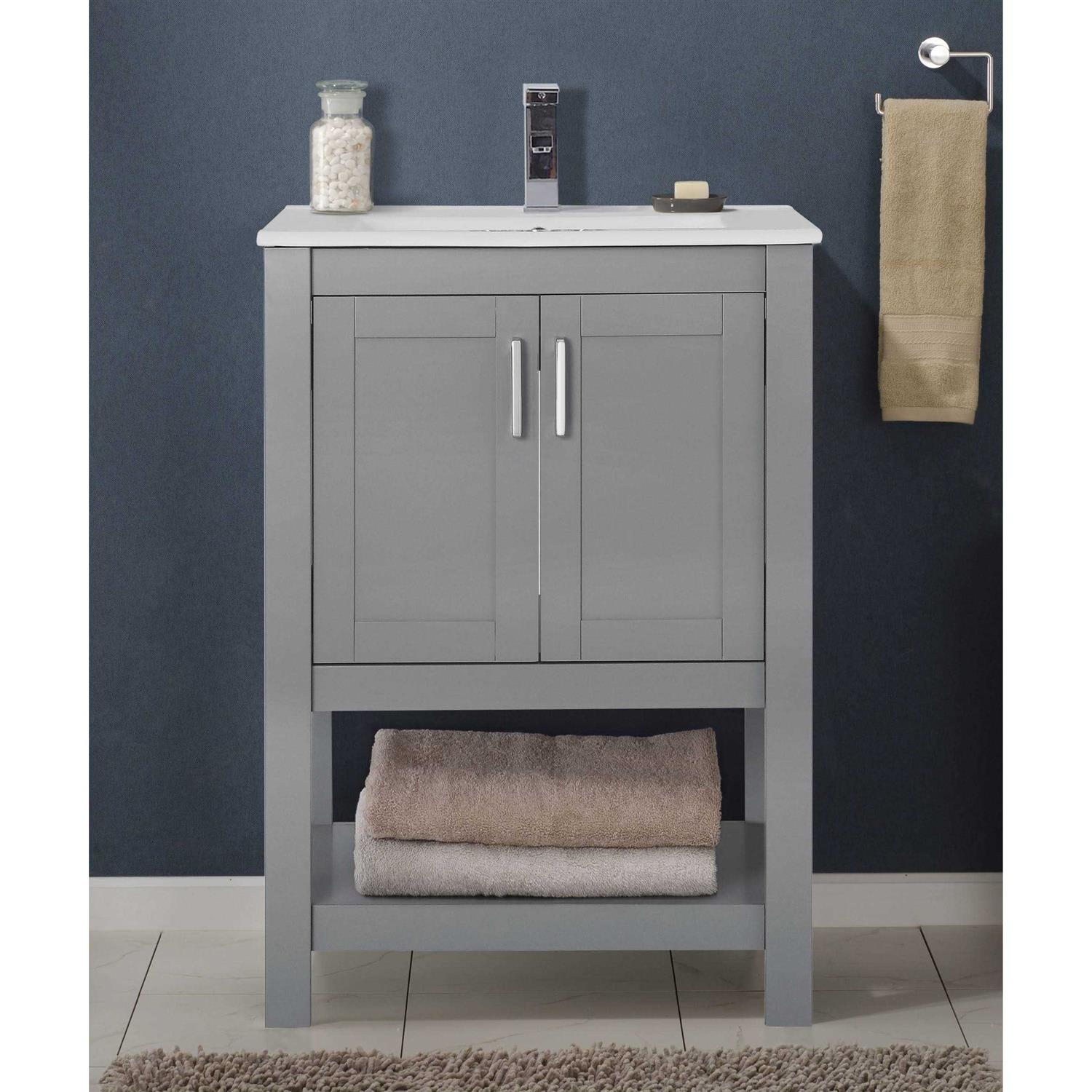 Saint Birch Ceramic Single Bathroom Vanity Top with Sink 1 Hole - Cheap Fitting