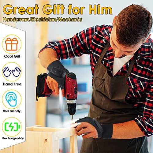 vilania rechargeable led flashlight gloves gifts for men father’s day gifts for men him boyfriend husband - Cheap Fitting